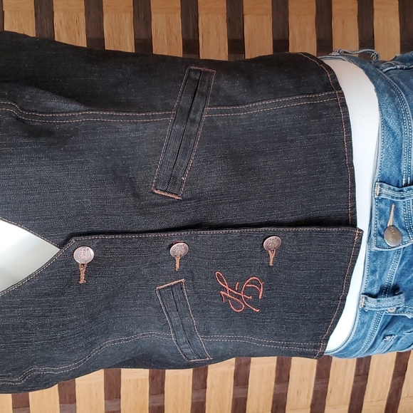 EUC!  Harley Davidson lined jean vest - Picture 3 of 9